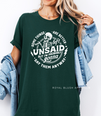 Some Things Are Better Left Unsaid DTF Transfer ready-to-press DTF transfer shown on apparel