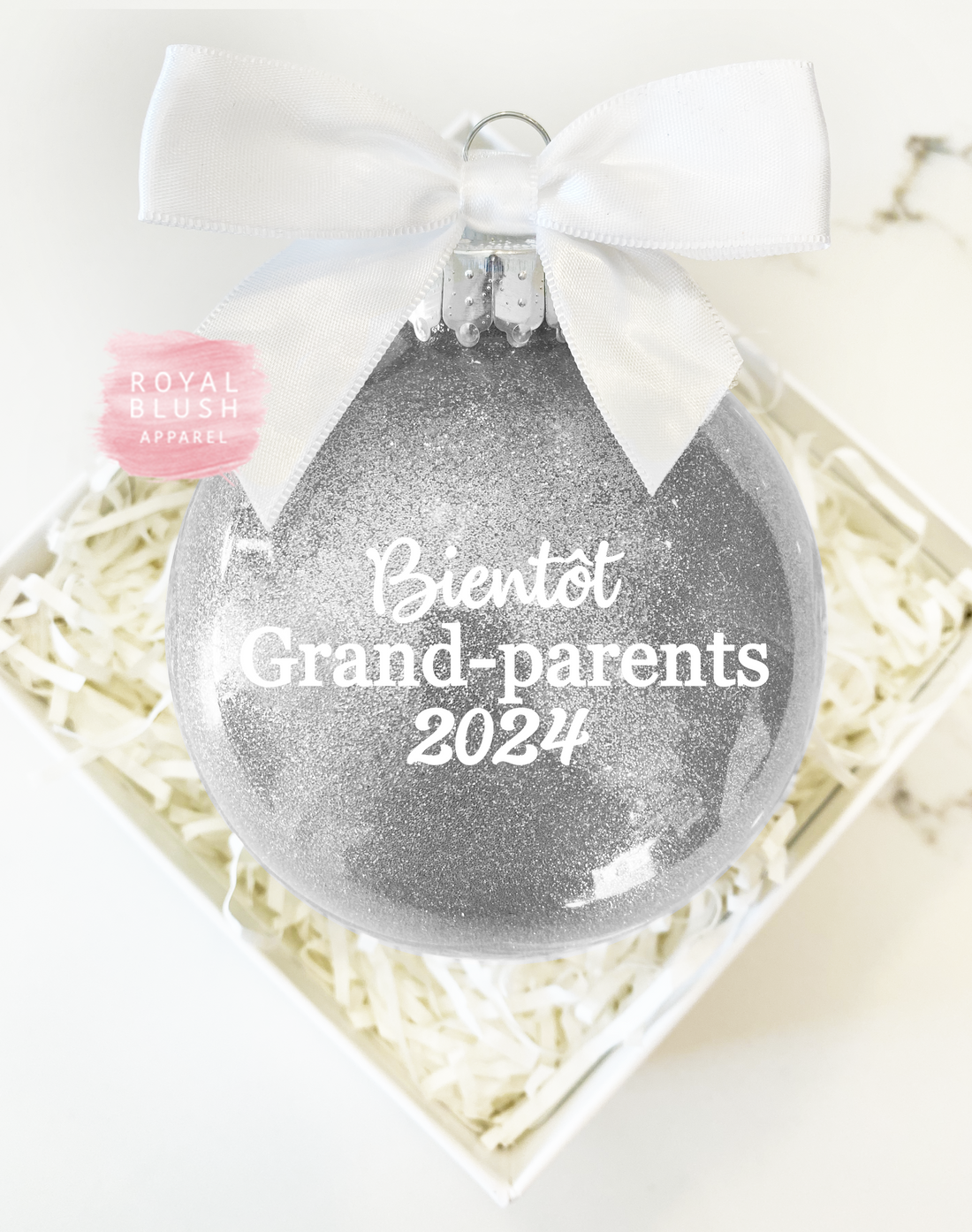 Bientôt Grand-parents 2024 4&quot; Ornament UV DTF Sticker
