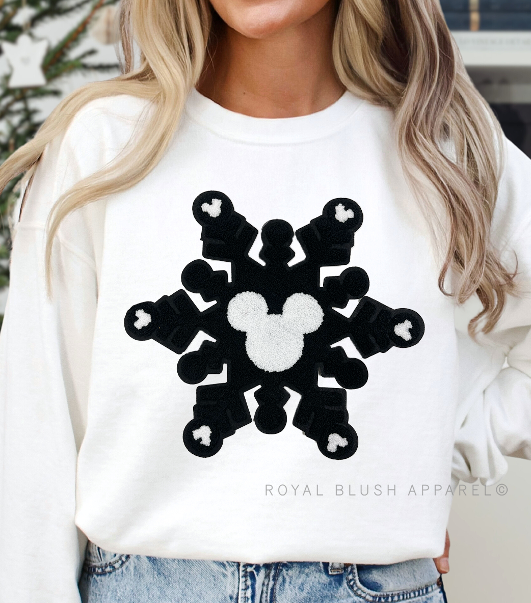 Magical Black Snowflake Chenille Patch