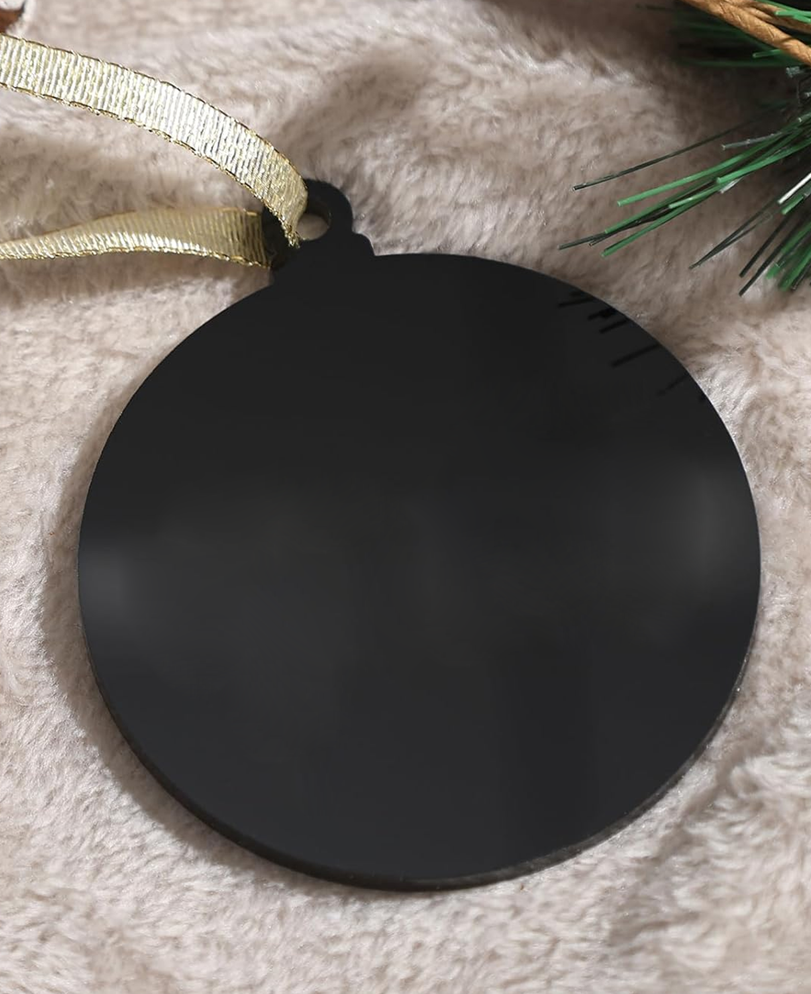 Black Round 3&quot; Acrylic Ornament