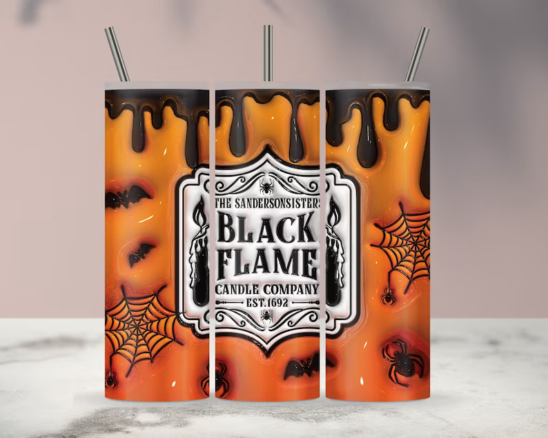 Black Flame Candle Company 20oz 3D Inflated Sublimation Wrap