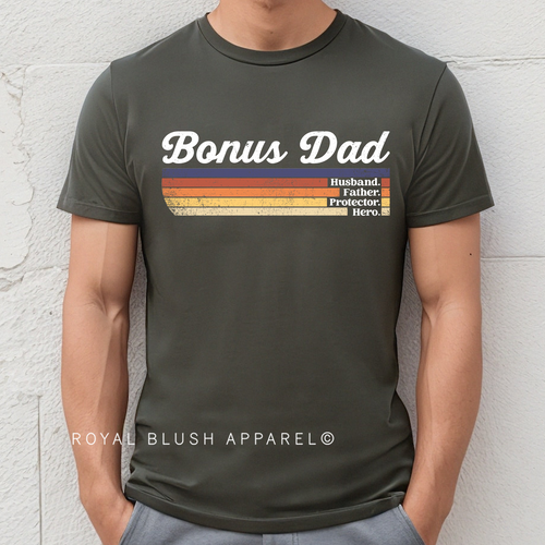 Dada Daddy Dad Bruh DTF Transfer ready-to-press DTF transfer shown on apparel