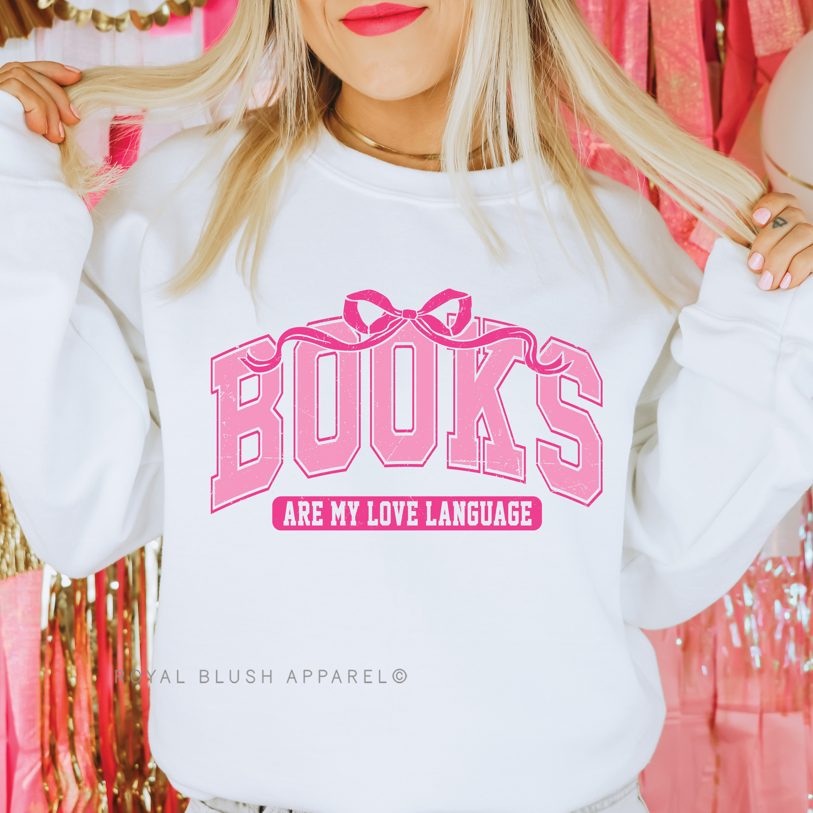 Pink Books Are My Love Language Full Color Transfer