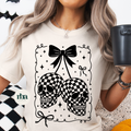 Checkered Skulls DTF Transfer ready-to-press DTF transfer shown on apparel