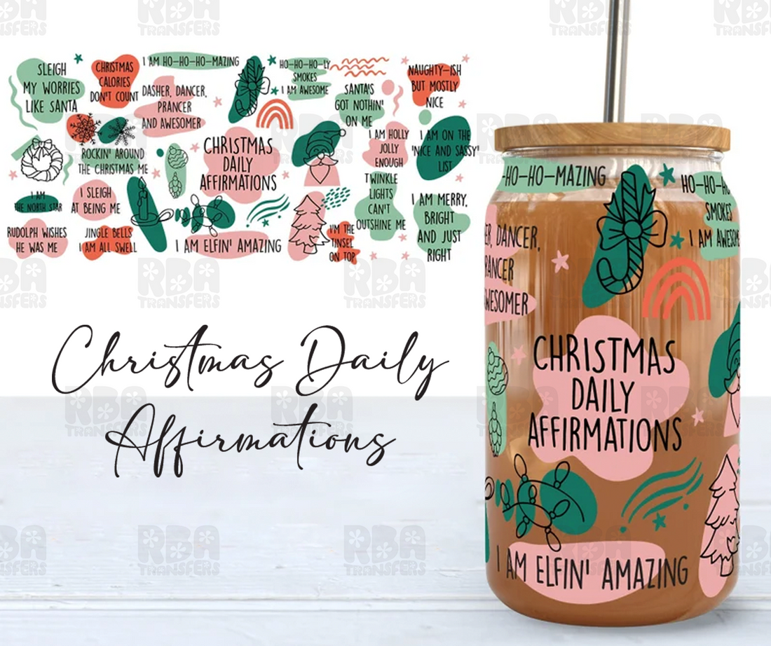 Christmas Daily Affirmations Wrap UV DTF Sticker