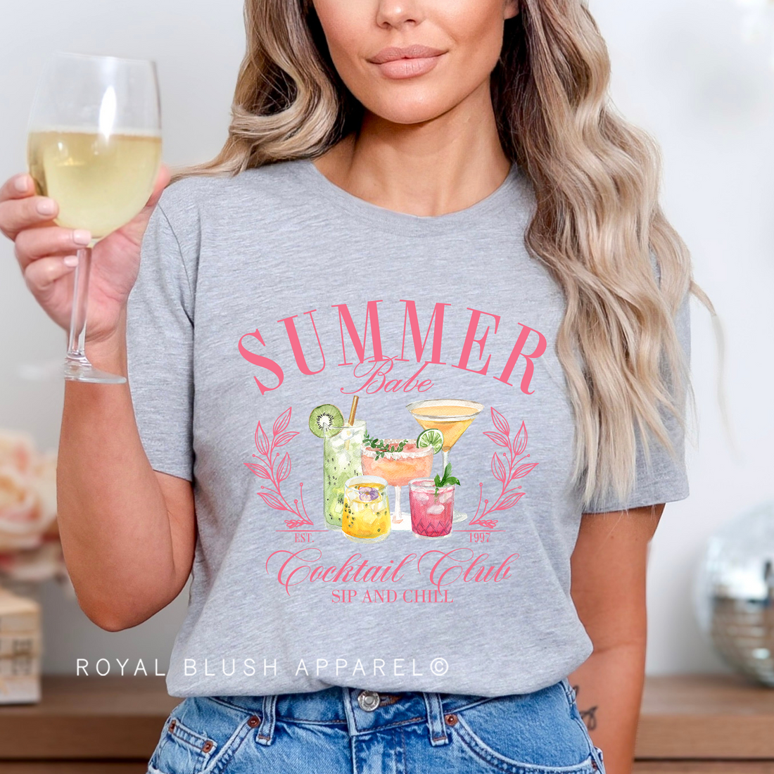 Summer Babe Cocktail Club Full Colour Transfer