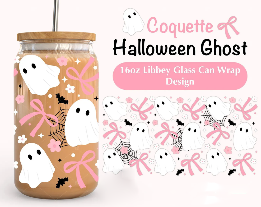 Coquette Halloween Ghost Wrap UV DTF Sticker