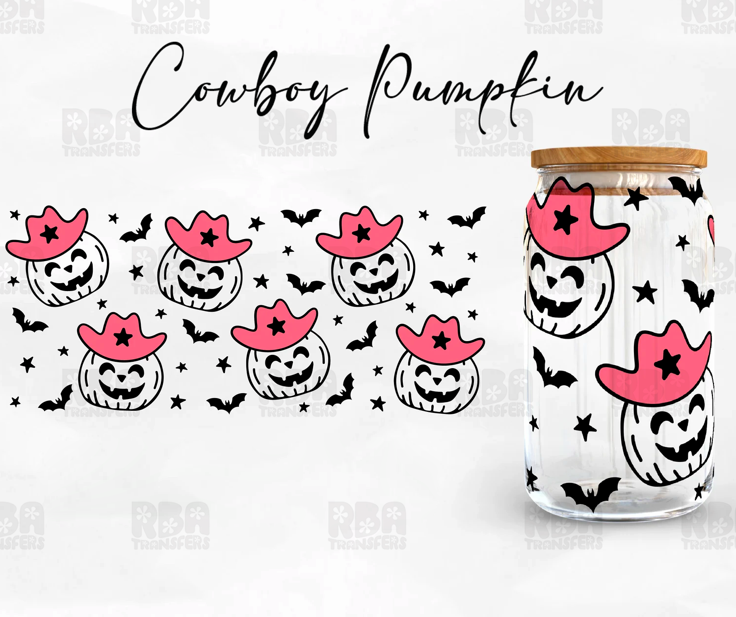 Cowboy Pumpkin Wrap UV DTF Sticker