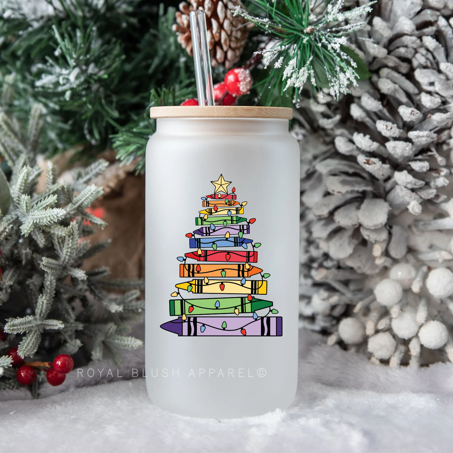 Crayon Christmas Tree UV DTF Sticker