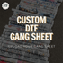 Custom DTF gang sheets with premium hot peel DTF transfers ready for apparel printing