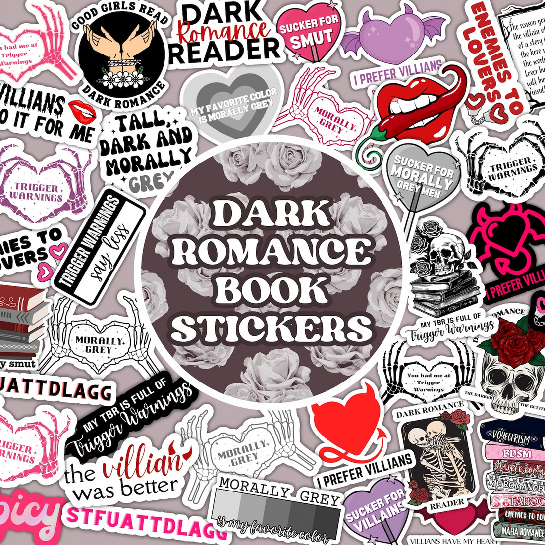 Dark Romance UV DTF Sticker Bundle