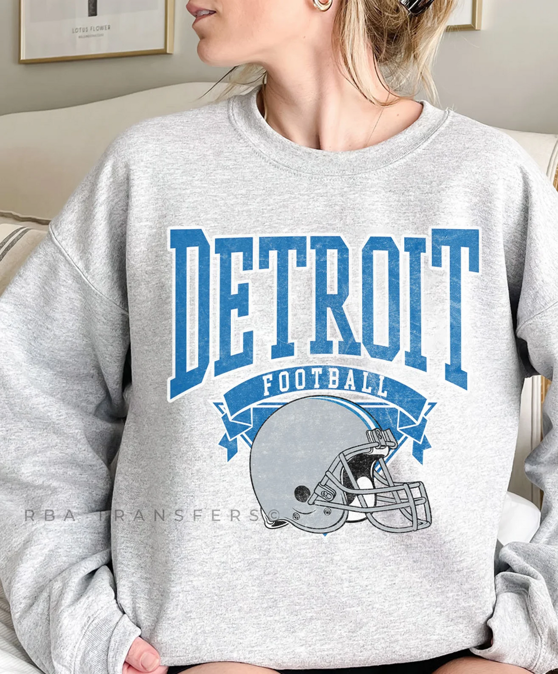 Transfert polychrome de football de Detroit 