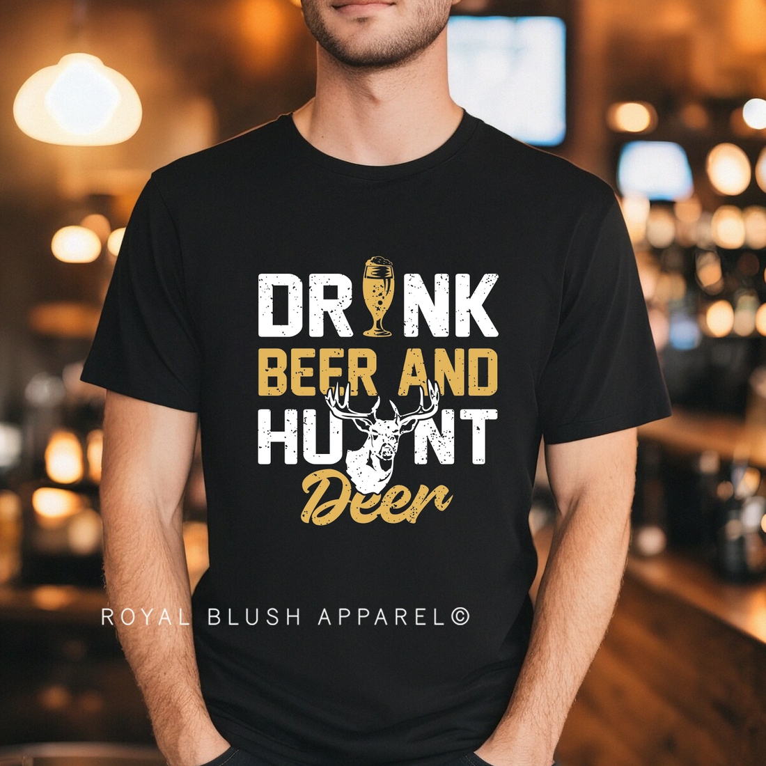 Drink Beer And Hunt Deer Full Color Transfer