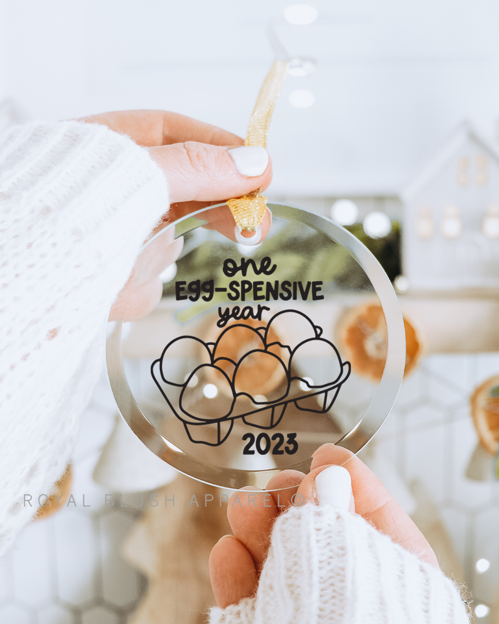 One Egg-spensive Year 2023 3&quot; Acrylic Ornament UV DTF Sticker