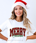 Faux Sequin Merry Christmas DTF Transfer