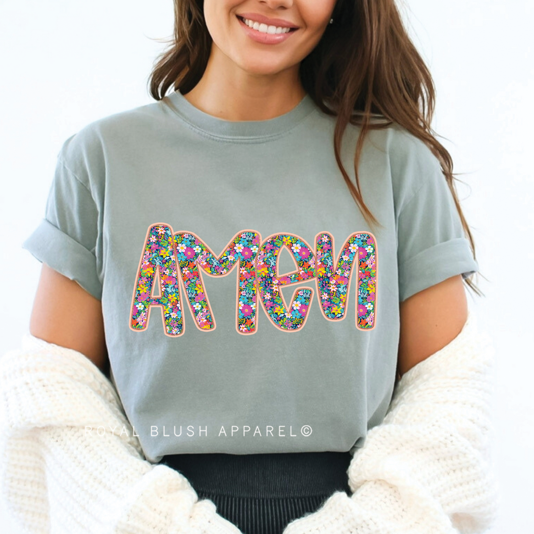 Floral Amen Full Color Transfer