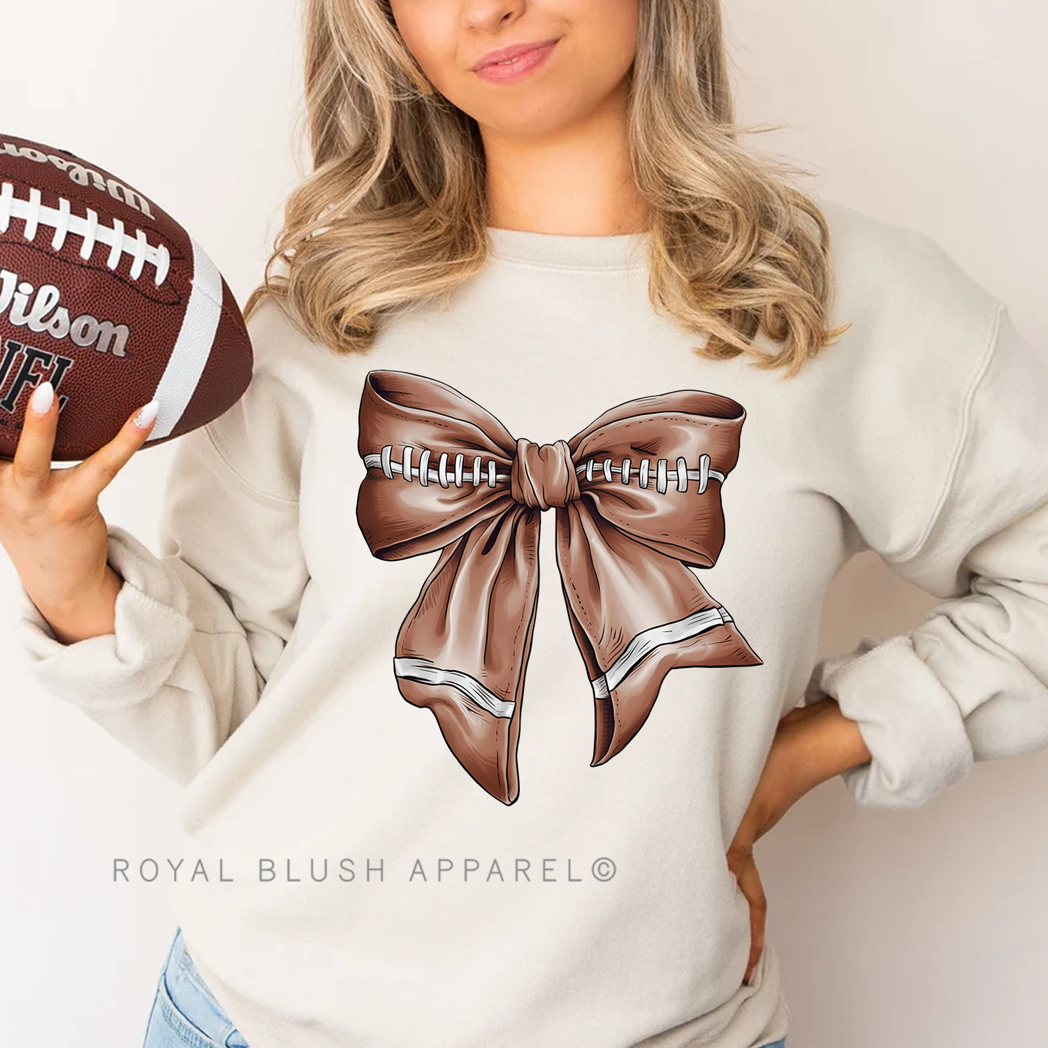 Football Bow Full Color Transfer