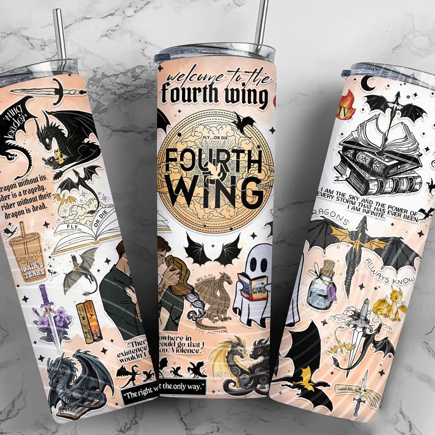 Welcome To The Fourth Wing 3D Inflated Sublimation Wrap