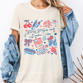 Retro America Coquette Icons DTF Transfer ready-to-press DTF transfer shown on apparel