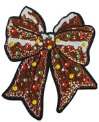Gingerbread Bow Sequin Patch