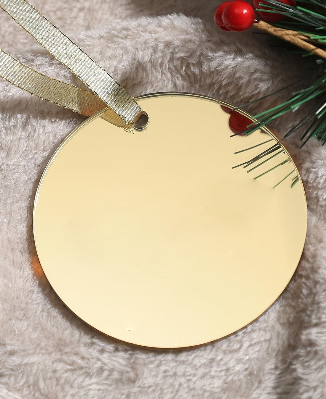 Gold Round 3&quot; Acrylic Ornament