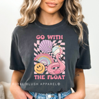Go With The Float DTF Transfer ready-to-press DTF transfer shown on apparel
