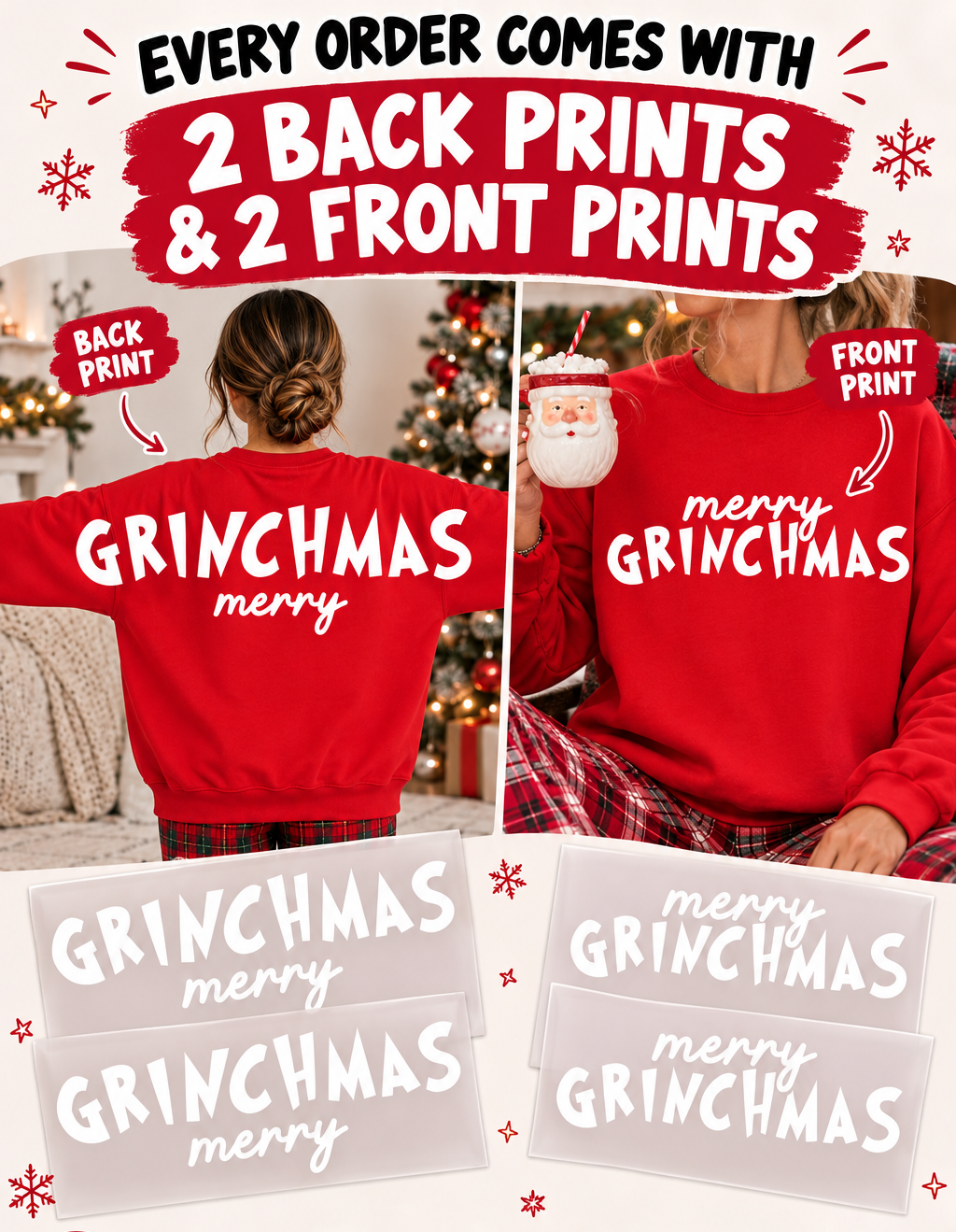Grinchmas Merry Trendy Back DTF Transfer - Total of 4 transfers