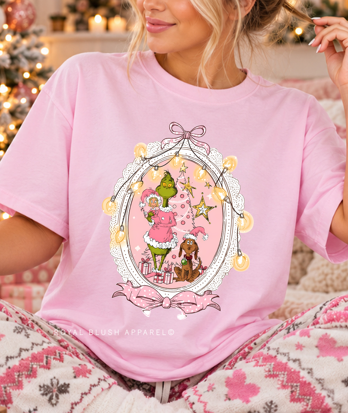 Grinch Pink Mirror DTF Transfer