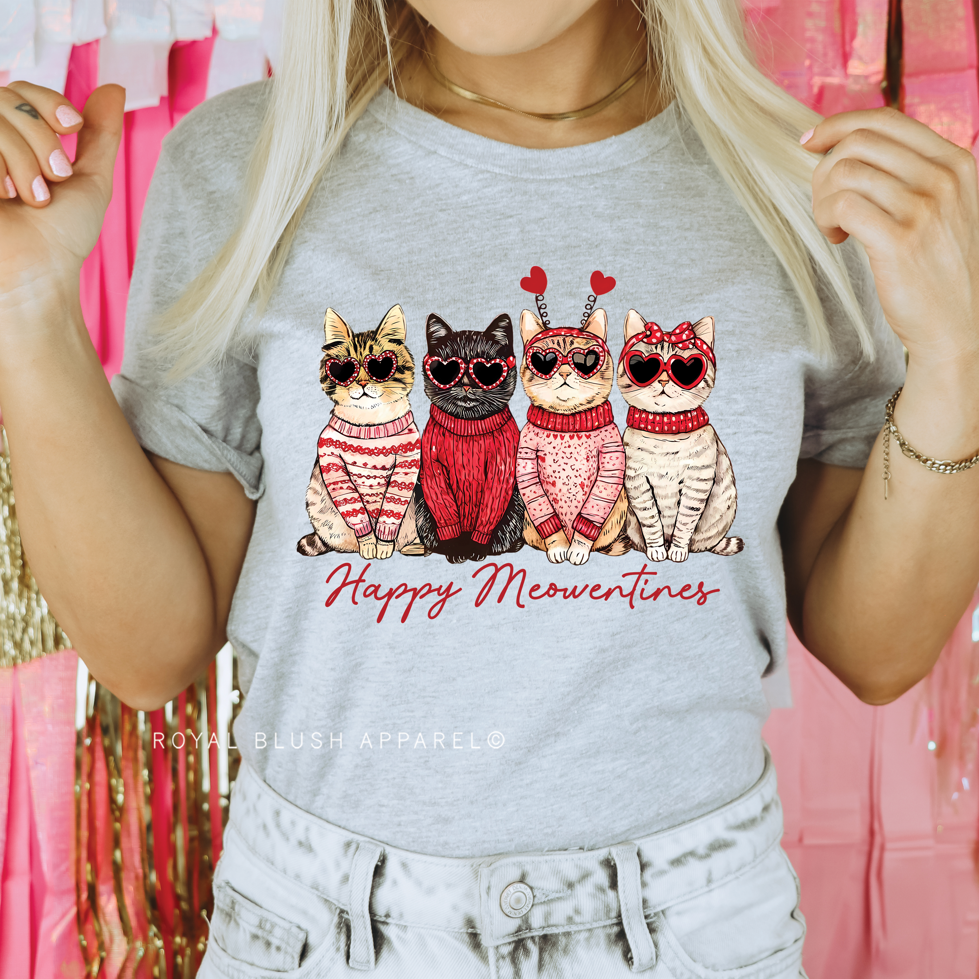 Happy Meowentines Full Color Transfer