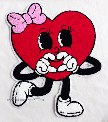 Valentine Basic Heart Girl Chenille Patch