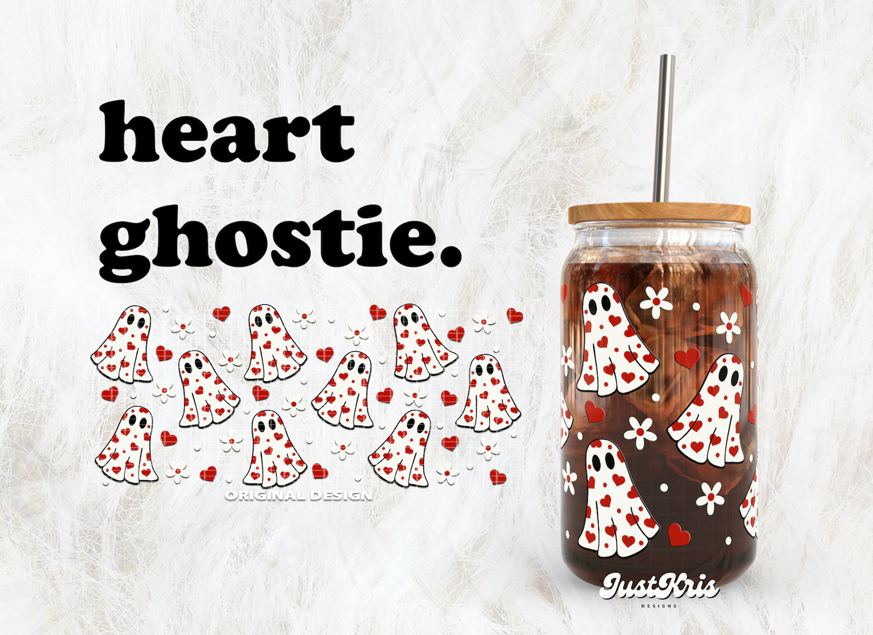 Heart Ghostie Wrap UV DTF Sticker