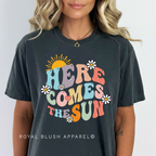 Here Comes The Sun DTF Transfer ready-to-press DTF transfer shown on apparel