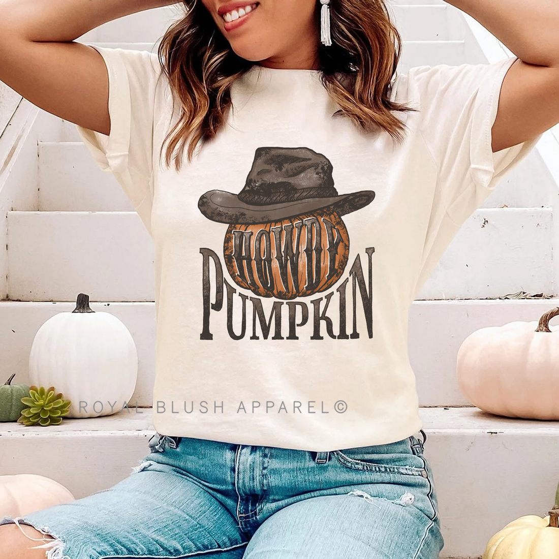 Howdy Pumpkin Full Color Transfer