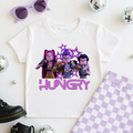 Toddler Youth Kpop Huntrix Love DTF Transfer ready-to-press DTF transfer shown on apparel