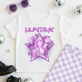 Toddler Youth Kpop Huntrix Rumi Zoey Mira DTF Transfer ready-to-press DTF transfer shown on apparel