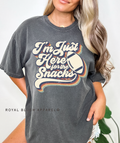 Just Here For The Commercials DTF Transfer ready-to-press DTF transfer shown on apparel