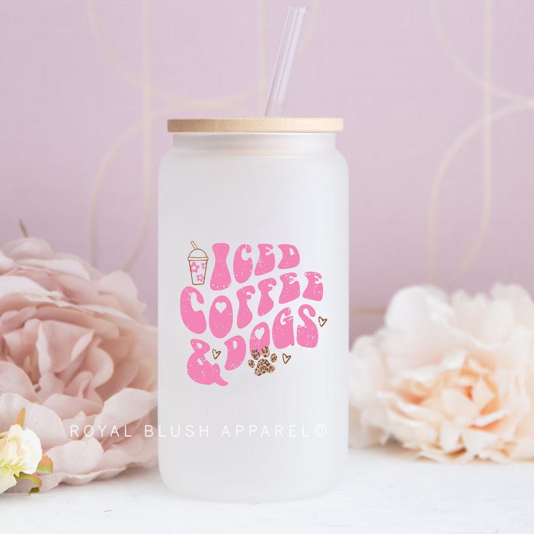 Iced Coffee & Dogs UV DTF Sticker