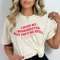I Work Hard So I Can Support My Book Addiction DTF Transfer ready-to-press DTF transfer shown on apparel
