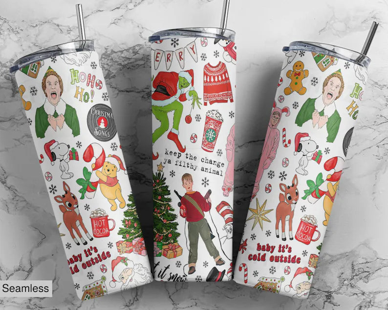 Christmas Movies 20oz 3D Inflated Sublimation Wrap