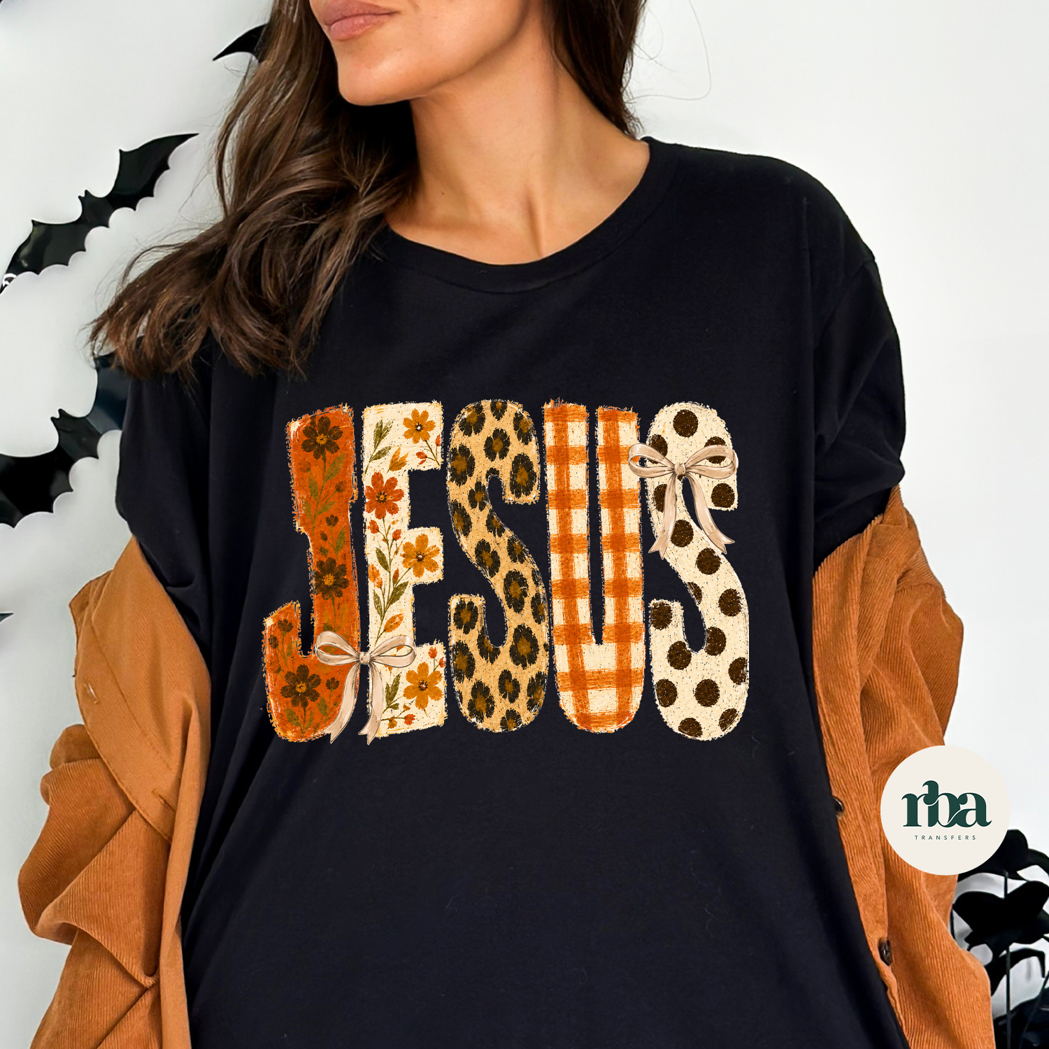 Jesus Fall DTF Transfer ready-to-press DTF transfer shown on apparel
