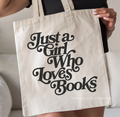 The Tote Bag For All My Books DTF Transfer ready-to-press DTF transfer shown on apparel