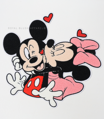 Minnie Kissing Mickey Chenille Patch