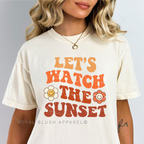 Let's Watch The Sunset DTF Transfer ready-to-press DTF transfer shown on apparel