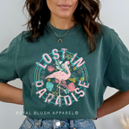 Lost In Paradise DTF Transfer ready-to-press DTF transfer shown on apparel