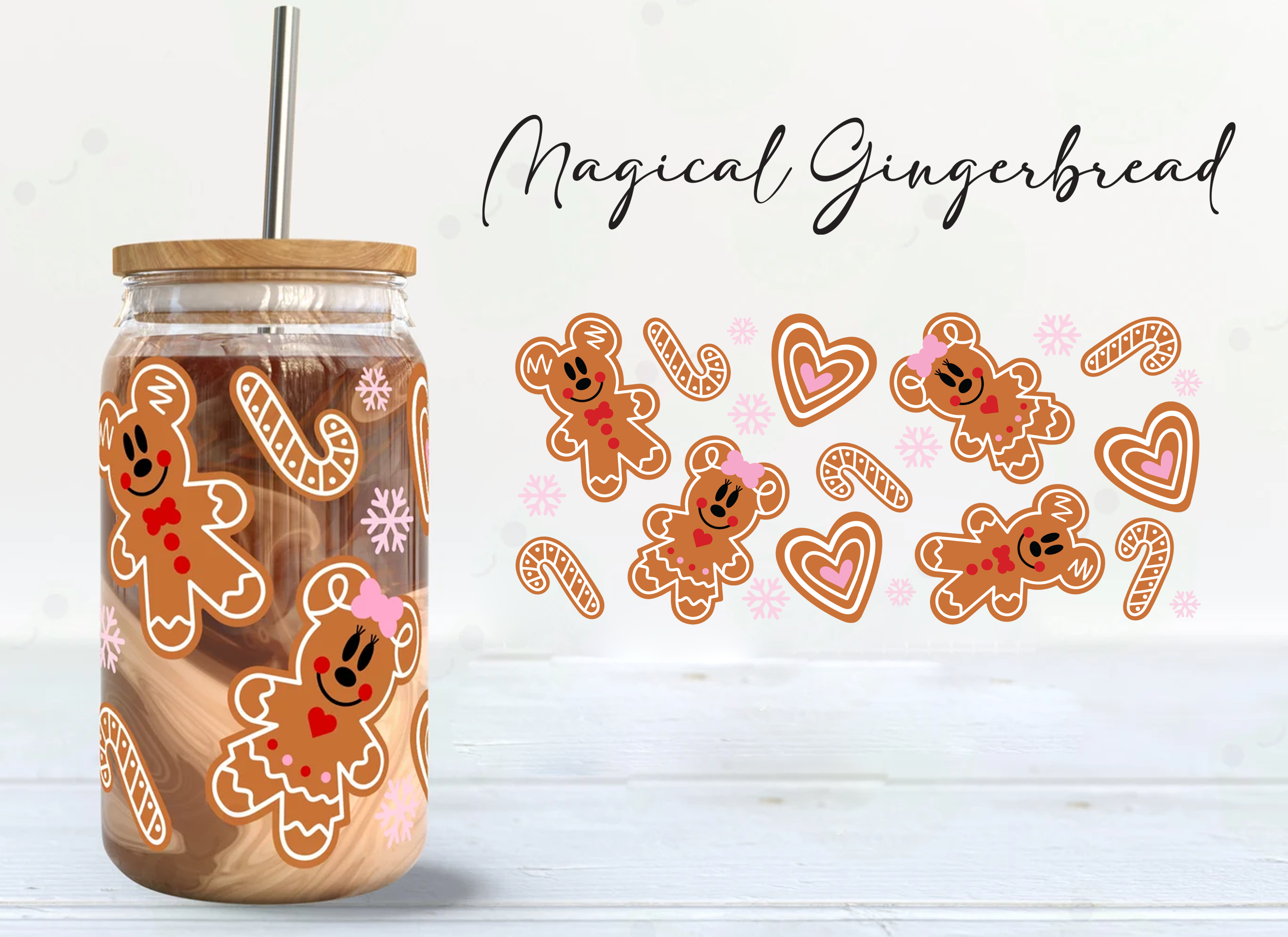 Magical Gingerbread Wrap UV DTF Sticker