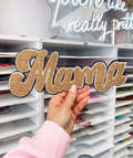 Patch chenille beige Mama