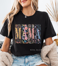 Mama Orange Flowers DTF Transfer ready-to-press DTF transfer shown on apparel