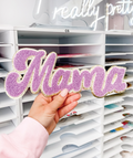 Patch chenille lilas Mama