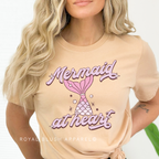Mermaid At Heart DTF Transfer ready-to-press DTF transfer shown on apparel