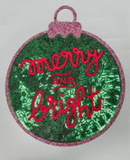 Merry And Bright Ornament Sequin Patch